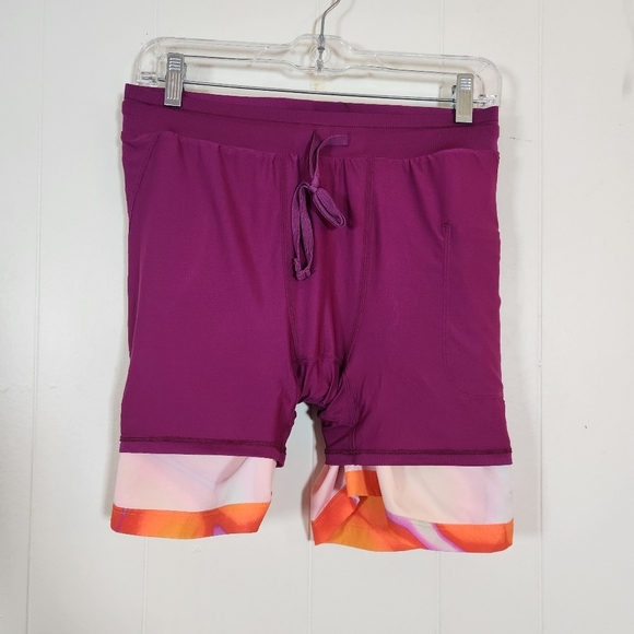 Fabletics 5" inseam Fundamental Short II Lined Orange purple Size Small NWT - Picture 5 of 16